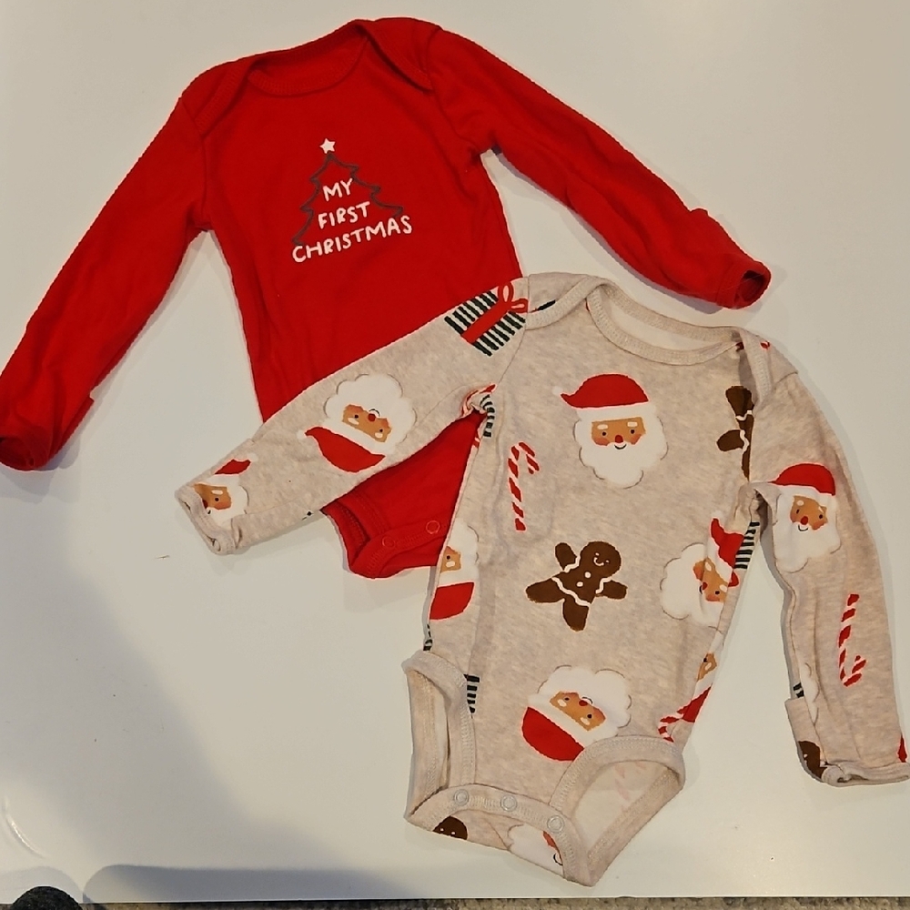 Carter's Red and Cream Holiday Bodysuit Set